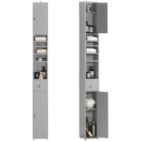 Mueble de Baño de Alto Estante Estanterías con 2 Puertas y Cajón Blanco Tamaño 20x20x180cm - details 19