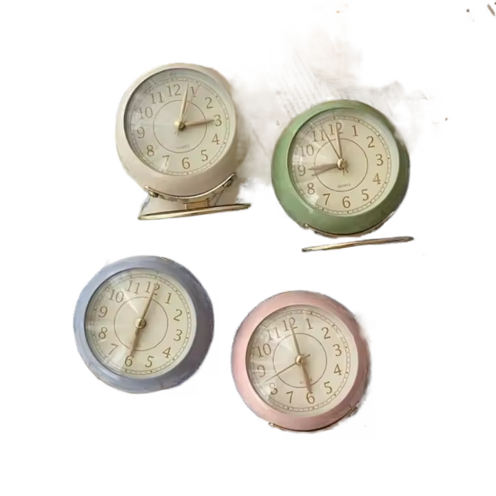 Lindo reloj despertador Premium de Metal estilo Retro reloj de noche soporte de lámpara reloj multicolor decoración adornos escritorio - 1