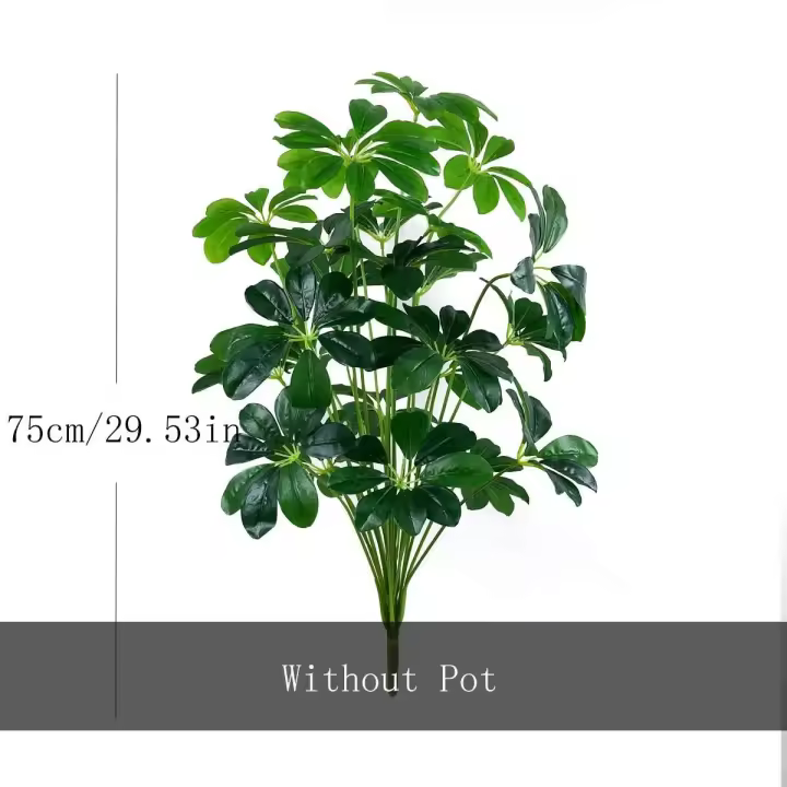 Gran Planta Tropical Falsa Cabeza de 75cm, Hojas de Monstera, Jungla de Plástico, Palma Falsa - 1