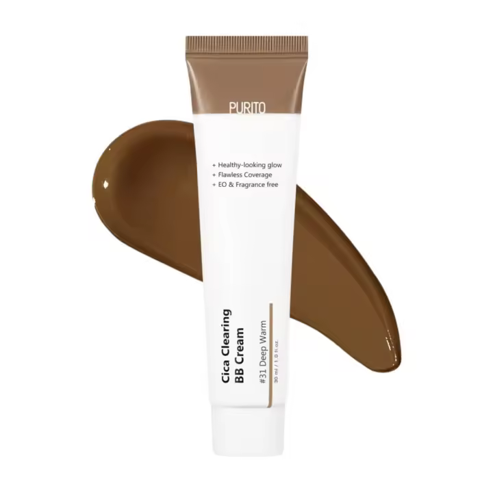 PURITO Cica Crema BB Limpiadora # 31 Deep Warm 1 fl.oz / 30ml, crema bb vegana, base, libre de crueldad - 1
