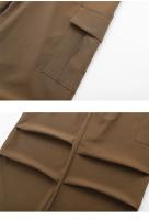 Pantalones casuales de secado rápido, pantalones de cintura elástica rectos sólidos plisados ​​con bolsillo lateral a la moda para hombres, pantalones sueltos de seda de hielo para uso diario - details 16
