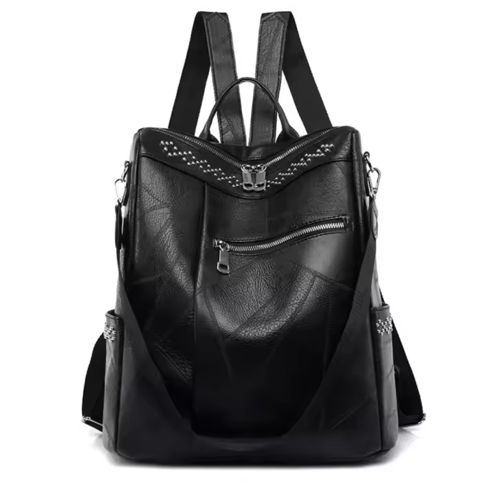 Versión coreana de la mochila de moda versátil tendencia mochila de cuero suave de pu de gran capacidad bolso de doble propósito - 1