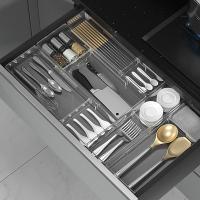 Cajón retráctil transparente, caja de almacenamiento, partición móvil, almacenamiento de papelería, organizador de cajones de cocina, compartimento de plástico - details 6