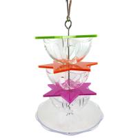 Juguetes colgantes para morder pájaros, estrella Hexagonal acrílica, caja de comida creativa para loros, fácil instalación multicapa, alimentador de forrajeo de aves - details 8