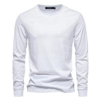 Día del padre 2025 Camiseta de algodón de Color sólido para hombre, camisetas informales de manga larga con cuello redondo para hombre, Camiseta básica de alta calidad para primavera y otoño para hombre - details 7