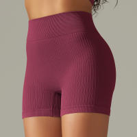 Hamidou-pantalones cortos de Yoga para mujer, Shorts deportivos de cintura alta, sin costuras, con realce de glúteos, para gimnasio, entrenamiento de verano - details 7