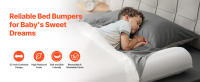 SucceBuy Parachoques de cama para niños pequeños - Barandilla de cama antideslizante de 52 pulgadas con solapa de seguridad. Parachoques de espuma de alto rebote para cama de niño pequeño con lavable a máquina (1 paquete) - details 0