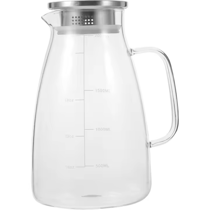 jarra de vidrio caliente botella de agua de vidrio tarros de masón jarra de agua fria caliente tetera suelta pava vaso con tapa bote - 1
