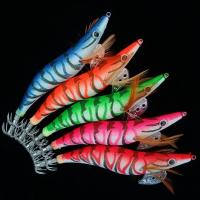 Aparejos de pesca de 5 piezas, anzuelo de calamar 2023 jigs, 12g, señuelo de pulpo 14,5g, 19,9g, señuelos de camarón de madera de simulación - details 0