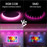 Tira de luz LED COB 5V USB Bluetooth APP XUNATA 576Leds/m Iluminación lineal para decoración del hogar y retroiluminación de TV flexible y transparente - details 4