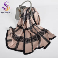 BYSIFA 12 Momme Bufanda de seda de morera 100%, estilo chino, pintura con tinta de agua, ligera, suave, transpirable, larga, protector solar de verano, chal de playa para mujer - details 7