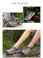 Sandalias transpirables para hombre, zapatos de senderismo de playa, suela gruesa, Punta cerrada, informales, para pesca - details 11