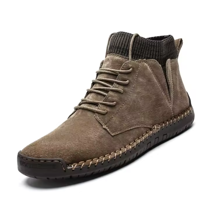 Botas de ante informales con cordones para hombre, botines Chukka hechos a mano, botas altas para caminar al aire libre - 1