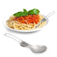 Vajilla plegable de titanio pulido mediano Lixada Spork, utilizada para cenas al aire libre, VIES, camping, mochilas - details 16
