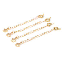 Cadenas de latón de Color dorado de 18K con extremo de gota, cadenas extensibles con cierres redondos de resorte, suministros de joyería Diy de alta calidad para mujer - details 23