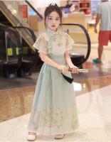 Conjunto de falda con cara de caballo para niña, Hanfu Xianqi Qing de verano para niños, nuevo estilo fino antiguo chino Tang mejorado - details 4