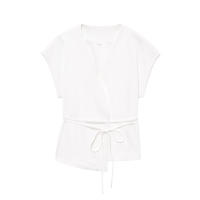 OUWU- Conjunto De Pantalones De Verano Para Mujer, Tops Sin Mangas Con Cordones De Doble Solapa + Bolsillo Con Cremallera, Plisado, Sólido, Holgado, Informal - details 9
