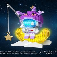 Micro Diamond Particle Building Blocks Twelve Constellations Astronauts Fishing for Stars Creative Building Block Assembly Gift - details 3
