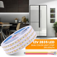Tira de luces LED de 5M, 2835 Leds/m, no impermeable, cc 12V, CCT, Blanco cálido, Fita, cinta Flexible, luces de cuerda - details 0