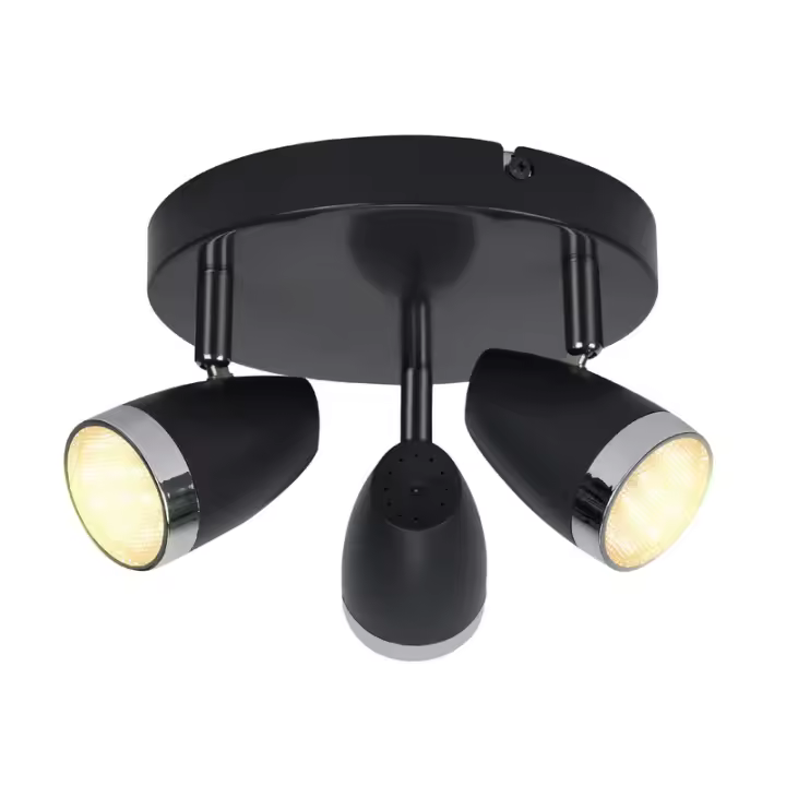 CBJKTX Foco de techo LED moderno de 3 bombillas 4W negro 3000K 350 °   ajustable - 1