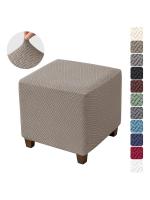 Cubierta de Taburete Ottoman Cuadrado Diseño Elástico Cubiertas de Pies de Jacquard - details 1