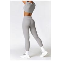 Conjunto de yoga de dos piezas para mujer Leggings de cintura alta de manga corta - details 11