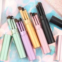 Juego de pinceles para ojos, 5 piezas, para colorete, sombra de ojos, herramientas delicadas y suaves, base, colorete, mezcla, juegos de brochas de maquillaje de belleza - details 3