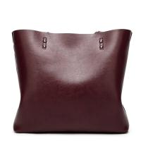 Bolso de cuero encerado para mujer, bolsa de hombro con doble correa, sencillo, para compras, 2022 - details 2