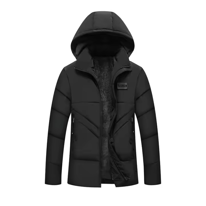 Abrigo de Invierno de Vellón para Hombres CHAIFENKO Cómodo y Desmontable con Gorro - 1