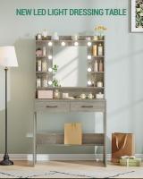 Tocador de Maquillaje con Espejo y Luz LED Estilo Morno para Dormitorio Salón 40x80x149cm - details 19