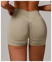 Pantalones cortos de yoga de cintura alta sin costuras, pantalones deportivos para apretar la cintura y levantar la cadera, usados ​​como pantalones cortos para correr - details 14