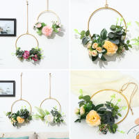 Decoración de fondo para el hogar, decoración de pared, flor de Rosa Artificial, aro Floral, ventana, puerta, colgante, guirnalda nupcial - details 3