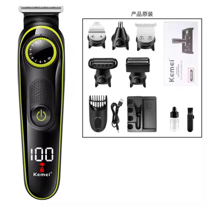 Kemei-cortadora de pelo profesional todo en uno para hombres afeitadora Facial corporal cortadora eléctrica cortadora de barba máquina de aseo KM-696 - 1