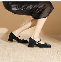 Zapatos sencillos estilo francés de tacón medio y punta cuadrada Merceditas - details 19