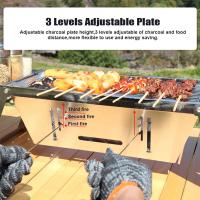 Estufa de Barbacoa Portátil de Acero Inoxidable Ajustable a 3 Alturas Cocina al Aire Libre con Bolsa de Carrito - details 9