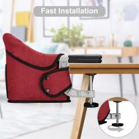 Mesa para Bebé, Trona Portátil Plegable con Arnés de Seguridad, Asiento Enganchable infantil con Bolsa de Transporte para Casa y Viajes (Azul) - details 46