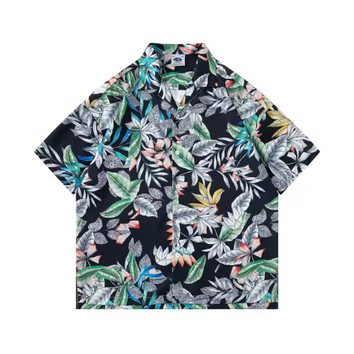 Camisa vintage con estampado floral completo, manga corta, para hombre y mujer, verano, playa, hawaiana, holgada, informal, versátil, floral. - 1