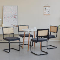 Juego de sillas de comedor Retro Para el hogar, taburete tapizado de plástico de ratán, escritorio de dormitorio, respaldo, arco, ordenador y oficina, 2 unidades - details 12