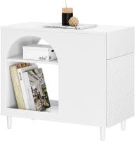 Mesa Auxiliar con 2 Estantes Consola Mesita de Noche con Ruedas Mesa Blanca Mesita 70 x 35 x 60 cm FBT34-W ES - details 35