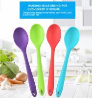 Piezas de silicona antiadherente para cocina, cuchara pequeña multicolor para servir, 1 unidad - details 4