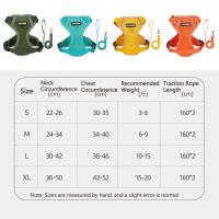 Conjunto de arnés ajustable para perro con cuerda de tracción, chaqueta a prueba de Escape, arnés, correa reflectante, collares para perros multicolor, conjunto de correa - details 0