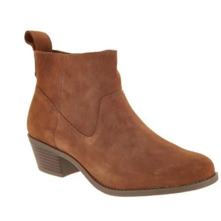 Botines de mujer Otoño e Invierno nuevo estilo británico botas Martin tacón medio grueso zapatos de mujer de cuero esmerilado - 1