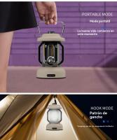 Lampara LED recargable camping Retro Portátil multifunción viajar carpa Faroles jardin exterior - details 9