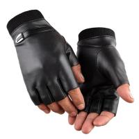 Hombre moda medio dedo masculino Casual guantes sin dedos hombres calidad guantes elásticos mitones invierno guantes cálidos para hombre - details 0