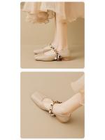 Zapatos Mary Jane de punta cuadrada para mujer, estilo francés con falda, tacón bajo, talla grande, 2025 - details 3