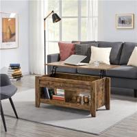 Mesa de Café de Madera Elevable Diseño Moderno para Sala Tamaño 104,5 x 49,5 x (49-61,5) cm Gris - details 28