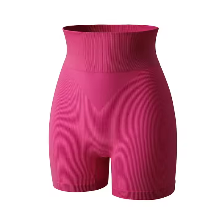 Pantalones cortos deportivos de punto sin costuras, Shorts informales de cintura alta con realce para ciclismo, Fitness, correr, ajustados, levantamiento de cadera, ropa deportiva para Yoga - 1