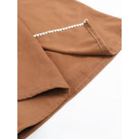 Camiseta de lana de doble cara para mujer, chaqueta cortavientos tejida con solapa de manga larga, holgada, otoño e invierno - details 14