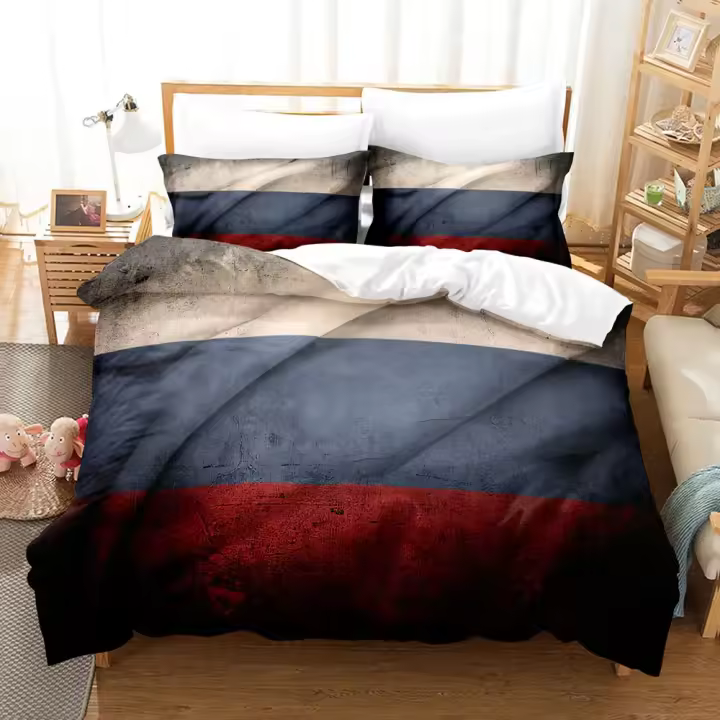 Funda de Edredón de Bandera Rusa 3D Juego de Cama para Habitación de Adolescente - 1