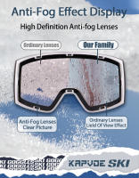 Kapvoe-Gafas de esquí para Snowboard, lentes de doble capa, antivaho, para deportes al aire libre y esquí - details 3